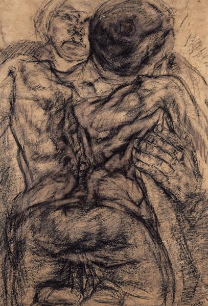 Jean Corty, Figure, 1944, carboncino su carta, 740 x 479 cm, Museo Civico Villa dei Cedri, Bellinzona, acquisizione 1996 