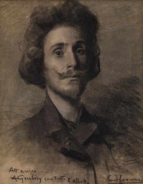 Carlo Fornara (Prestinone 1871-1968)
Autoritratto, [1901], carboncino e matite dure su carta, 
53 x 44 cm<br />
© Collezione Poscio, Domodossola (VB)